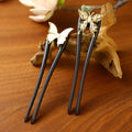 Chinese U-Shape Butterfly Hair Stick Antique Freshwater Pearl butterfly Hairpin Ebony Hairpin U-shaped Hanfu Cheongsam Headdress