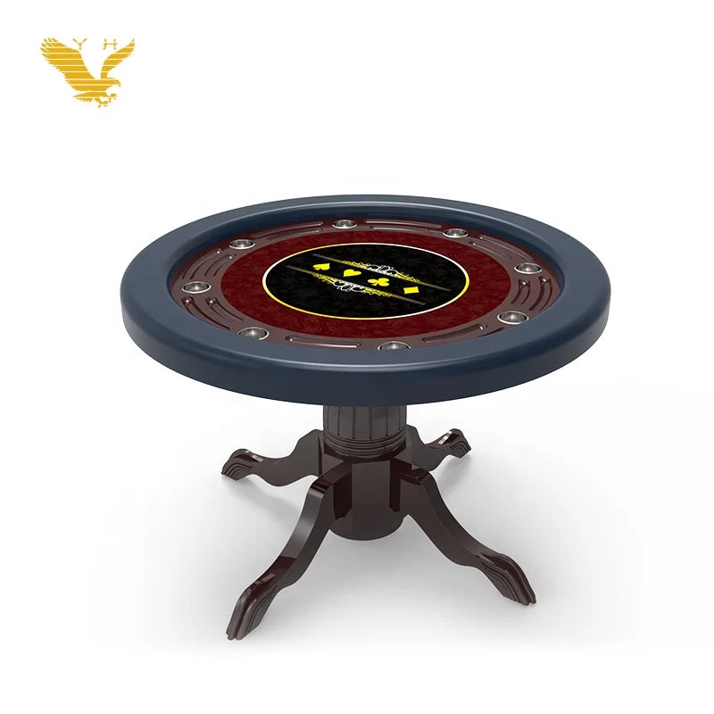 YH 8 Players Texas Hold'em Poker Table Modern Luxury Casino Gambling Oval Shaped Wooden Eco-Friendly Entertainment Chips Trap