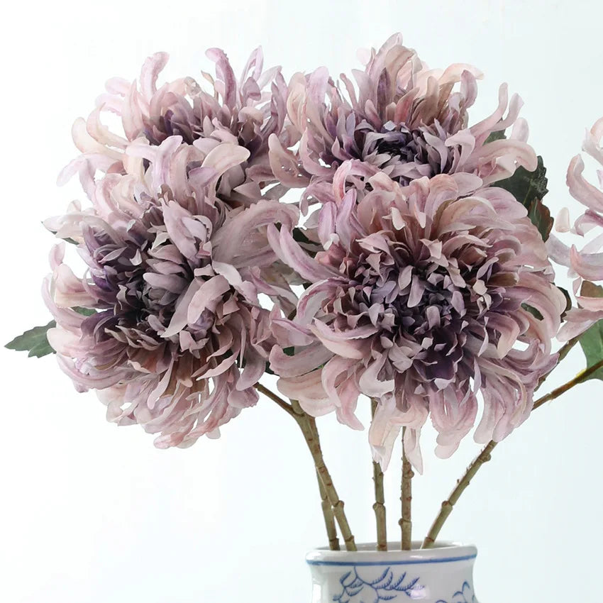 RSH European Retro Home Decoration Artificial Flower Peony Chrysanthemum Faux Dahlia