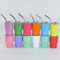 Custom Logo 3oz Shot Glass Tumbler Double Wall Vacuum Insulated Stainless Steel Mini Wine Cup with Lid and Straw