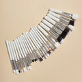 25pcs Professional Synthetic Hair Wooden Handle Eyeshadow Concealer Makeup Brush Set Vegan Cruelty Free Face Eyebrow Pencil