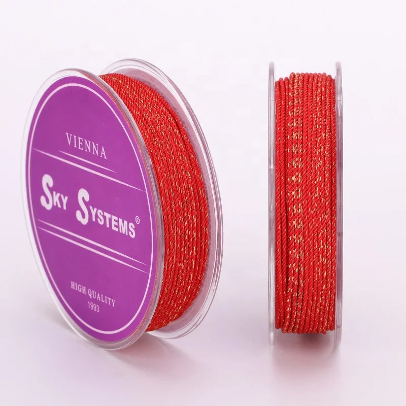 SKY ML226G 1.2mm Jewelry Cord Polyester Thread Jewelry Accessories Rope Bracelet Necklace Material Red Gold Colors