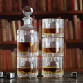 NOVARE New Design Customized Logo 500 ML Transparent Classic Whiskey Decanter Set 4pcs Whiskey Glasses LFGB Certified Stocked