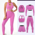 BO3 Seamless Zipper Leggings Yoga Sports Bras Womens Leggings Gym Fitness Workout Sets Fitness Ribbed Set