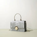 Luxury Metallic Silver Genuine Leather Handbag for Women Designer Flap Crossbody Bag Elegant Evening Party Clutch Purse