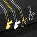 Stainless Steel the Hashemite Kingdom of Jordan- Map Charm Necklace 18K Gold Plated Jordan- Map Pendant Chain Necklace
