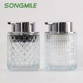 Luxury 200ml 220ml Glass Mousse Soap Liquid UV ABS Foam Pump Round Glass Bottle with Screw Cap and Engraving Personal Care