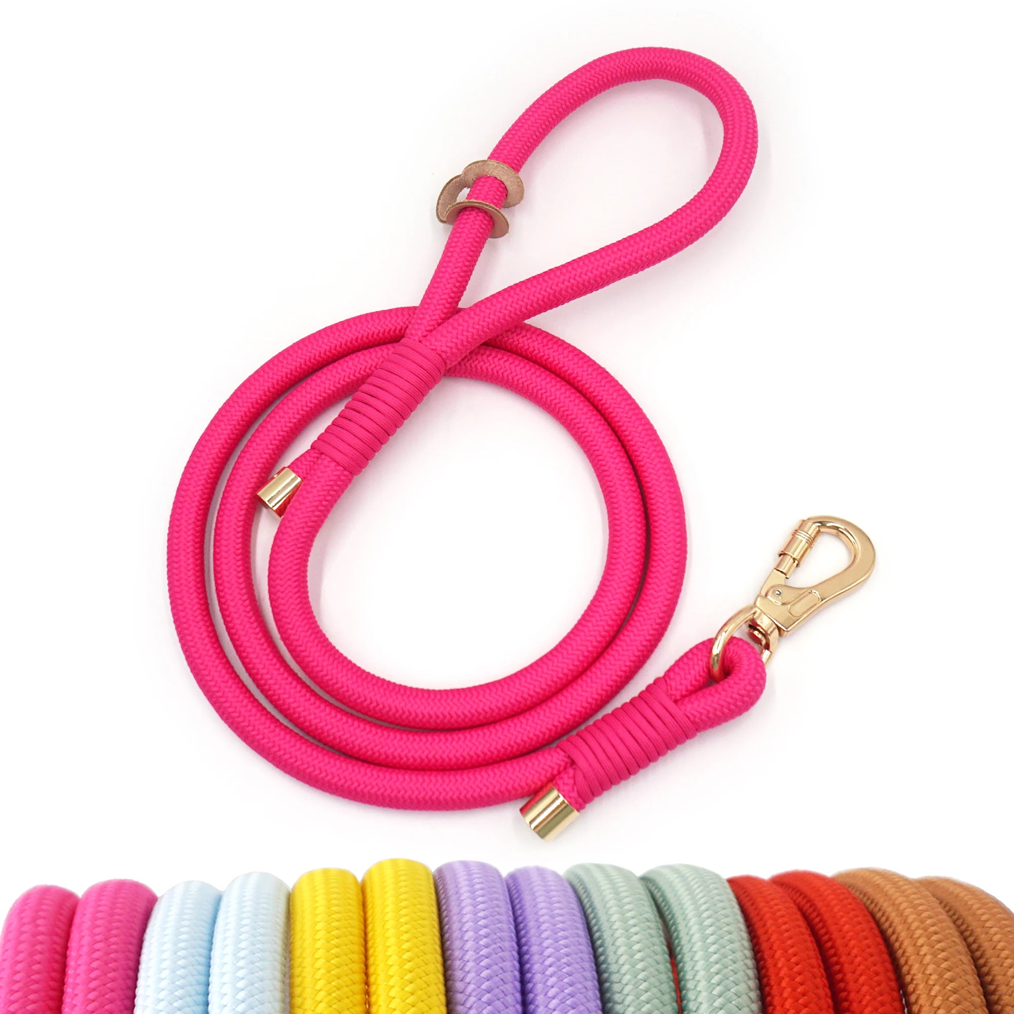 Top Sales 2024 Tik Tok Trends Personalized Pet Rope Leash Colorful Polyester Dog Leash Custom Dog Leashes Wholesale