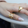 Chris April in Stock Fashion Jewelry 316L Stainless Steel PVD Gold Plated Wide Version Cute Curly Line Beautiful Ring