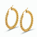 Stainless Steel 4mm Bead Gold Earrings for Men and Women