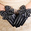 Trendy Motorbike Silk Lining Driving Gloves Women Sheepskin Leather Gloves