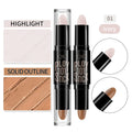 Cross-border Makeup QIC Double Ended Concealer Stick Stereoscopic Contouring Brightening Face Highlighter Pen Color Contouring s