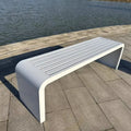 Modern Junyi Eco-Friendly Durable Outdoor Patio Bench Iron Frame Water Resistant Seating for 2