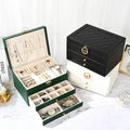 Eco-friendly PU Leather Portable Magnetic Jewelry Gift Storage Exquisite Large Capacity Luxury Multi-layer Earring Necklace Box