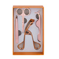 Best Price Rose Gold Eyelash Tweezers Scissors Applicator Gift Box 4Pcs Set Stainless Steel Ultra Long Contact Eyelash Curler