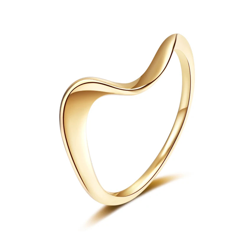 Fashion Jewelry Women's 18K Gold Plated Brass Glossy Mobius Gemstone Ring Trendy High Luxury Charm
