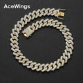 AC011  20mm Alloy Chain Hip Hop Iced Out  Chain Necklace Bling Bling Jewelry