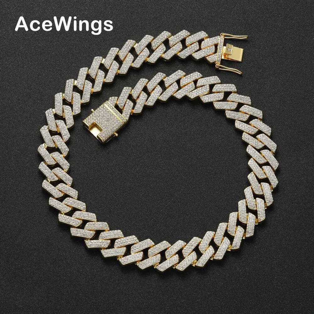 AC011  20mm Alloy Chain Hip Hop Iced Out  Chain Necklace Bling Bling Jewelry