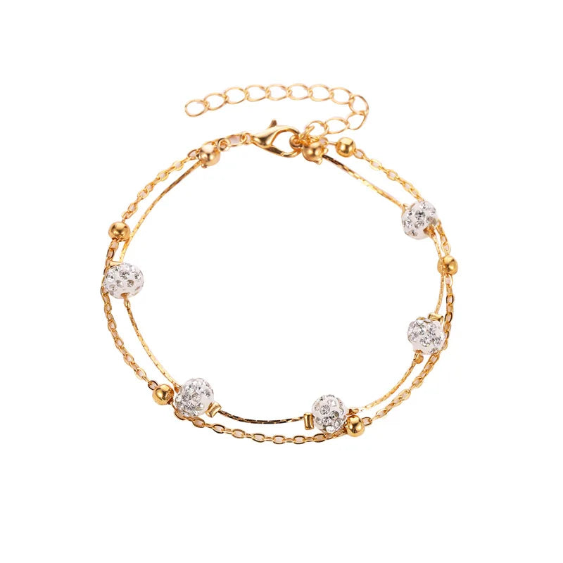 Ankle Bracelet Foot Jewelry Beach Accessories Crystal Rhinestone Foot Chain Anklets for Women Gold Color Leg Bracelet Boho