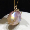 P589  DIY Natural  Freshwater Pearl Charm Pendant Accessory 925 Sterling Silver Jewelry for Women Without Chain