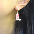 Brass Alloy Enameled Boot Dangle Pendant Earring Women Earrings Jewelry