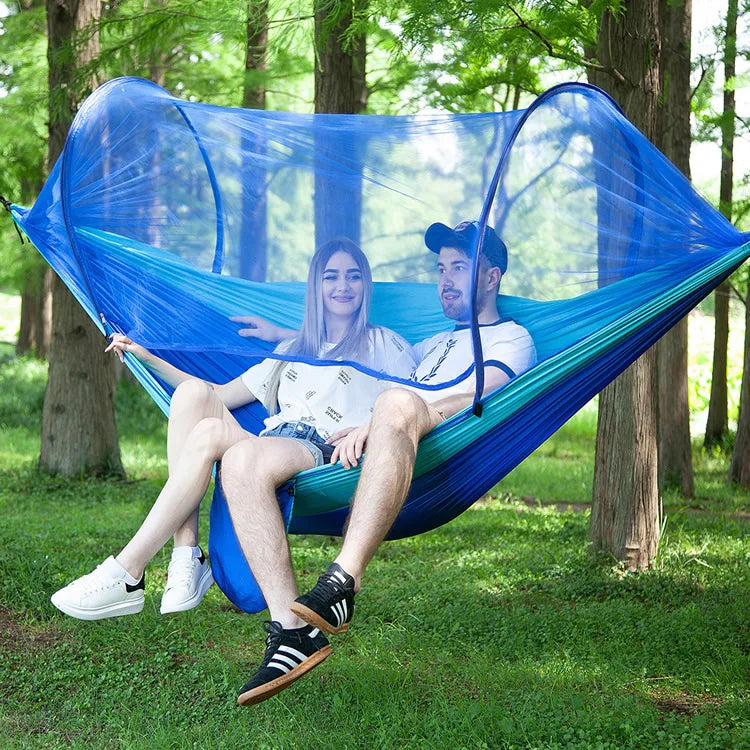1-2 Person Portable Hanging Bed Outdoor Camping Hammock  With Mosquito Net