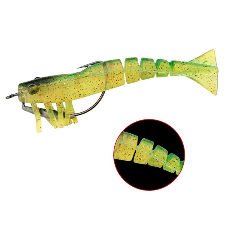 MISTER LURE Soft Shrimp Lures Simulate Bamboo Shrimp Multi-snug Shrimp Bait Hook Soft Lure Bait