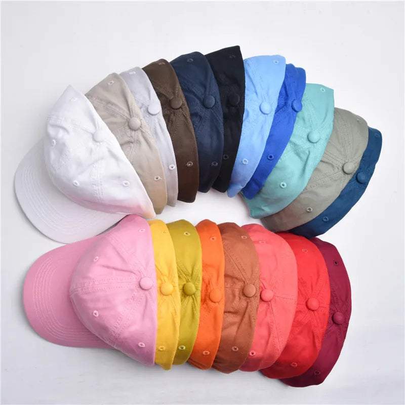 The New Upgrade 100% Cotton Baseball Cap Men Women Cotton Hats Twill Plain Adjustable Dad Hat Cotton Snapback Cap
