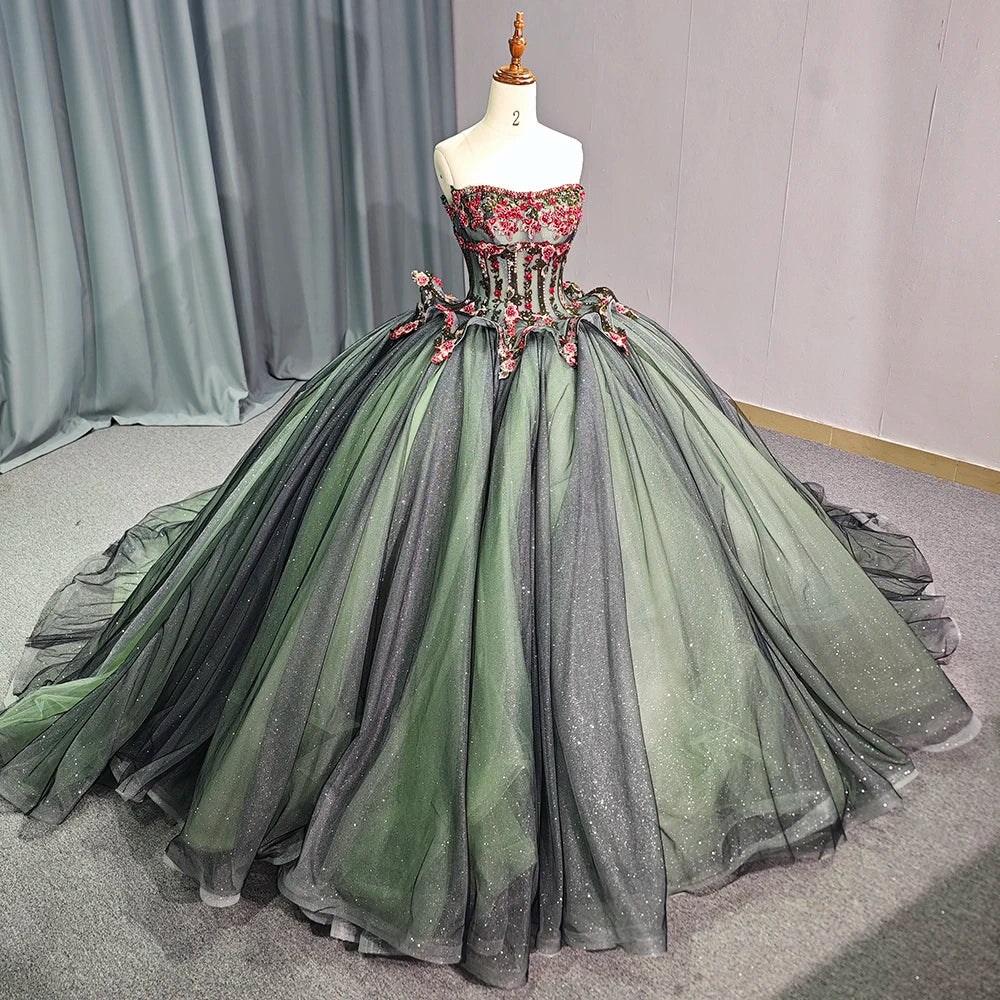 Jancember 1258 Chic Strapless Puffy Evening Formal Women's Quinceanera Dresses