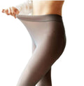 Women's High Waist Fake Translucent Fleece Lined Tights 3 Thickness Options Plus Size Warm High Support Winter Pantyhose/Tights