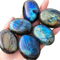 Wholesale 6cm Polished Labradorite Diamond Crystal Massage Stones Palm Tumble Crystals for Home Decoration Healing Crafts