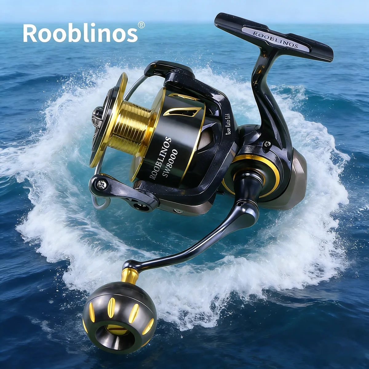 [Germany Stock] Rooblinos SW Aluminum Alloy Nylon Spinning Reel 5.1:1 Gear Ratio 10 Bearings Marine Fishing Reel
