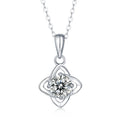 RINNTIN SMN07 Flower Design Pendants 925 Sterling Silver Moissanite Necklace for Women