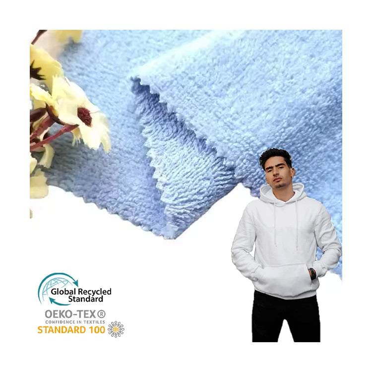 Customized Colors 100 Polyester Double Sided Knit Terry Towelling Fabric for Towels