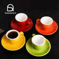 Personalized Colored Glazed Ceramic Mug Espresso Coffee Tea Mugs Porcelain Cup Saucer Set Arabic Coffee Cup