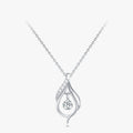 Ailmay 925 Sterling Silver Elegant Water Drop Shape Pendant Necklace for Women Dazzling Clear CZ Fine Elegant Wedding Jewelry