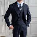 Business Gentleman Solid Color Slim Men's Suit Three-piece Suit Business Banquet Single-breasted Men's Suit.