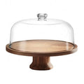 Acacia Wooden Round Cake Stand Customized Footed Serving for Weddings- Cake Tools