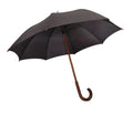 Wooden Umbrella Custom Logo Printing Minimalist Design Manual Opening Fiberglass Frame 190T Fabric Curved Handle Walking Stick