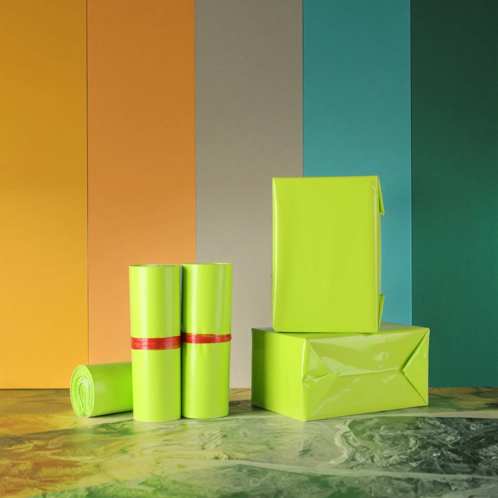 20*35cm/7.8*13.8 Inch Green Wholesale Compostable Strong Adhesive LDPE&HDPE Poly Mailer Shipping Mailing Envelopes with Hoodies