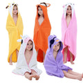 MICHLEY 320 GSM Kids Cotton Beach Bathrobe Summer Hooded Cartoon Towel for Bathroom Use Hot Item