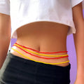 SHIXIN Bohemian Beach Summer Waist Beads Belly Chain Red Yellow Beads Body Jewelry 30 Inches Ladies Elastic Waist Chain