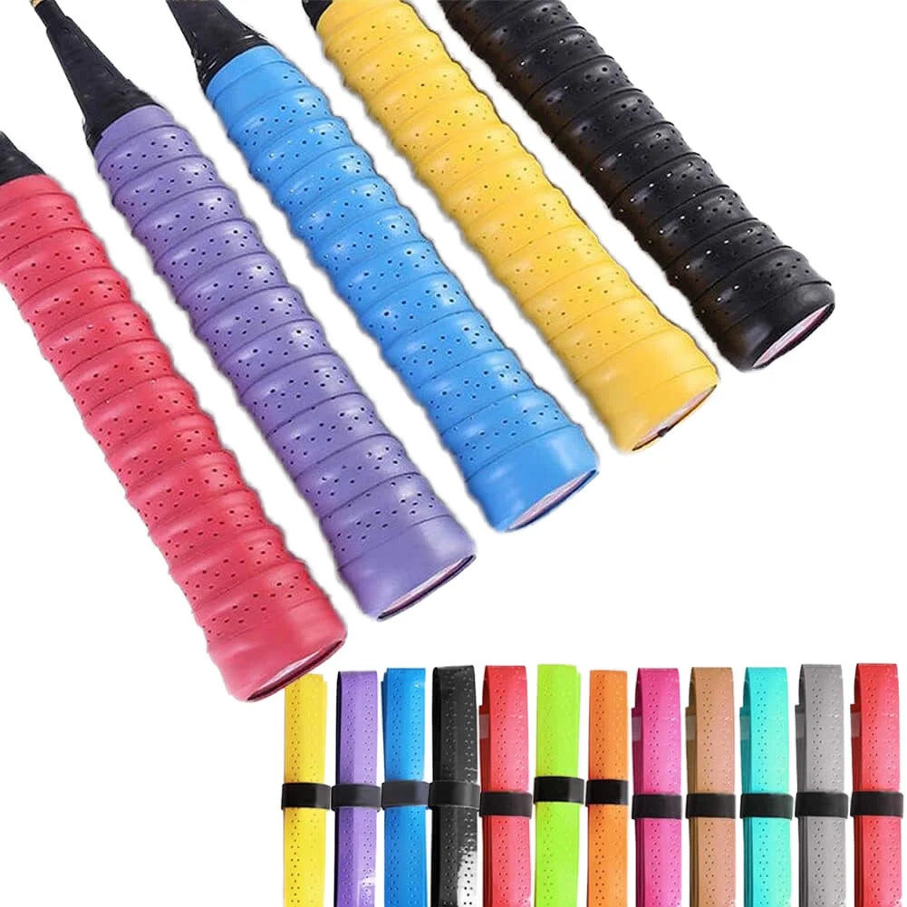KEET Custom Perforated PU Padel Grips Thin Anti-skid Pickleball Paddle Grip Wholesale Colorful Stitching Tennis Grip