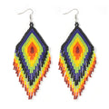 Go2boho Handmade Summer Trendy Earrings Gorgeous Braided Drop Fringe Beaded Vintage Bohemia Fashion Jewelry Unisex