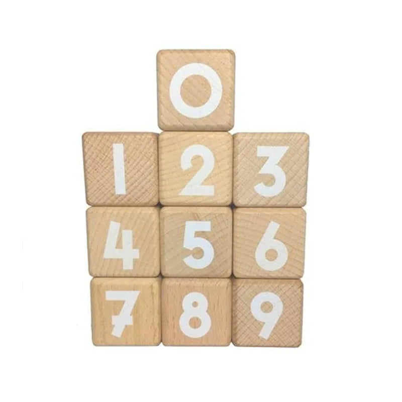 Nautical Style Wooden Building Blocks Toddlers Pine Wood Alphabet Number Stack Toys Polished Kids Souvenir Model Letters Cube