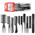 10Pcs Hairdressing Comb Set Hot Selling Barber Shop Styling Makeup Comb Direct Plastic Hair Comb Set