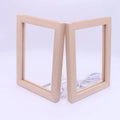 USB Powered Luminous Frame Base 3D Photo Lamp Custom Text Personalized Through-Carved Beechwood Rectangle LED Handmade