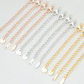 MG21 10pcs/lotjewelry Accessoriesstainless Steelrose Gold Platednickel Freenecklace Bracelet Making Findingsextended Chain