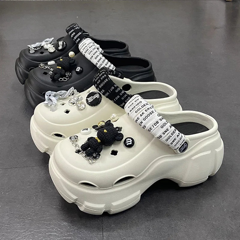 Wholesale 2025 EVA Women's Slides Sandals DIY Thick-Soled Platform Height Increasing Anti Slip for Autumn & Spring