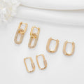 Fashion Jewelry 14K Gold Plated Geometric Trendy Shiny Cubic Zirconia Hoop Earrings for Women Wedding Engagement Gift